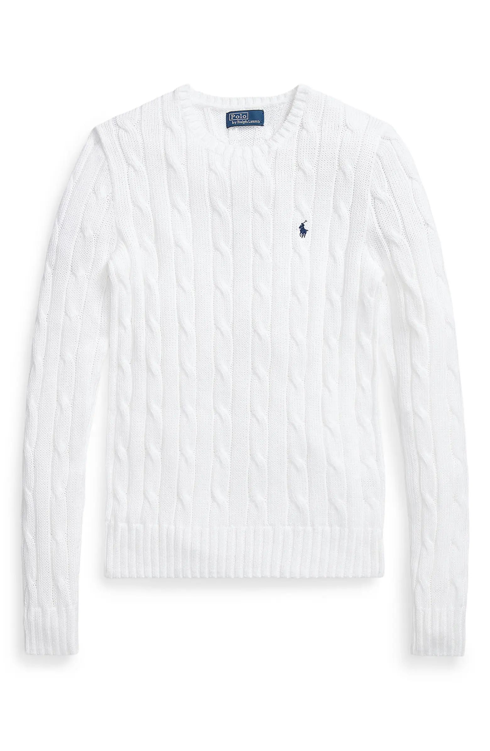 Julianna Cable Stitch Pima Cotton Sweater | Nordstrom