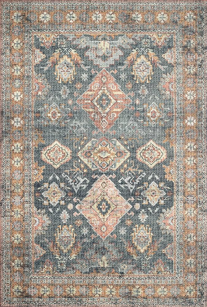 Loloi II Skye Collection SKY-10 SEA / RUST, Traditional 7'-6" x 9'-6" Area Rug | Amazon (US)