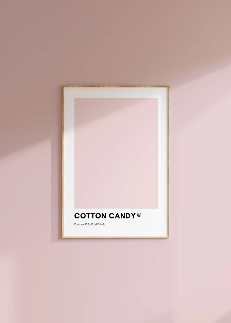 Cotton Candy Pink Pantone, PINK Pantone Print Poster, Pink Pantone Wall Art Printable, Pantone Co... | Etsy (US)