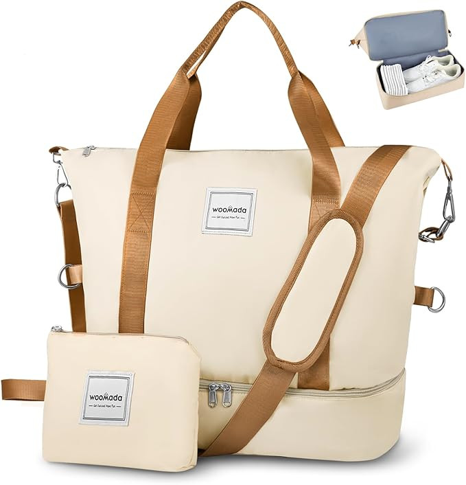 WOOMADA Weekender Bag for Women, Travel Duffel Bags with Shoe Compartment & Wet Pocket, Personal ... | Amazon (US)
