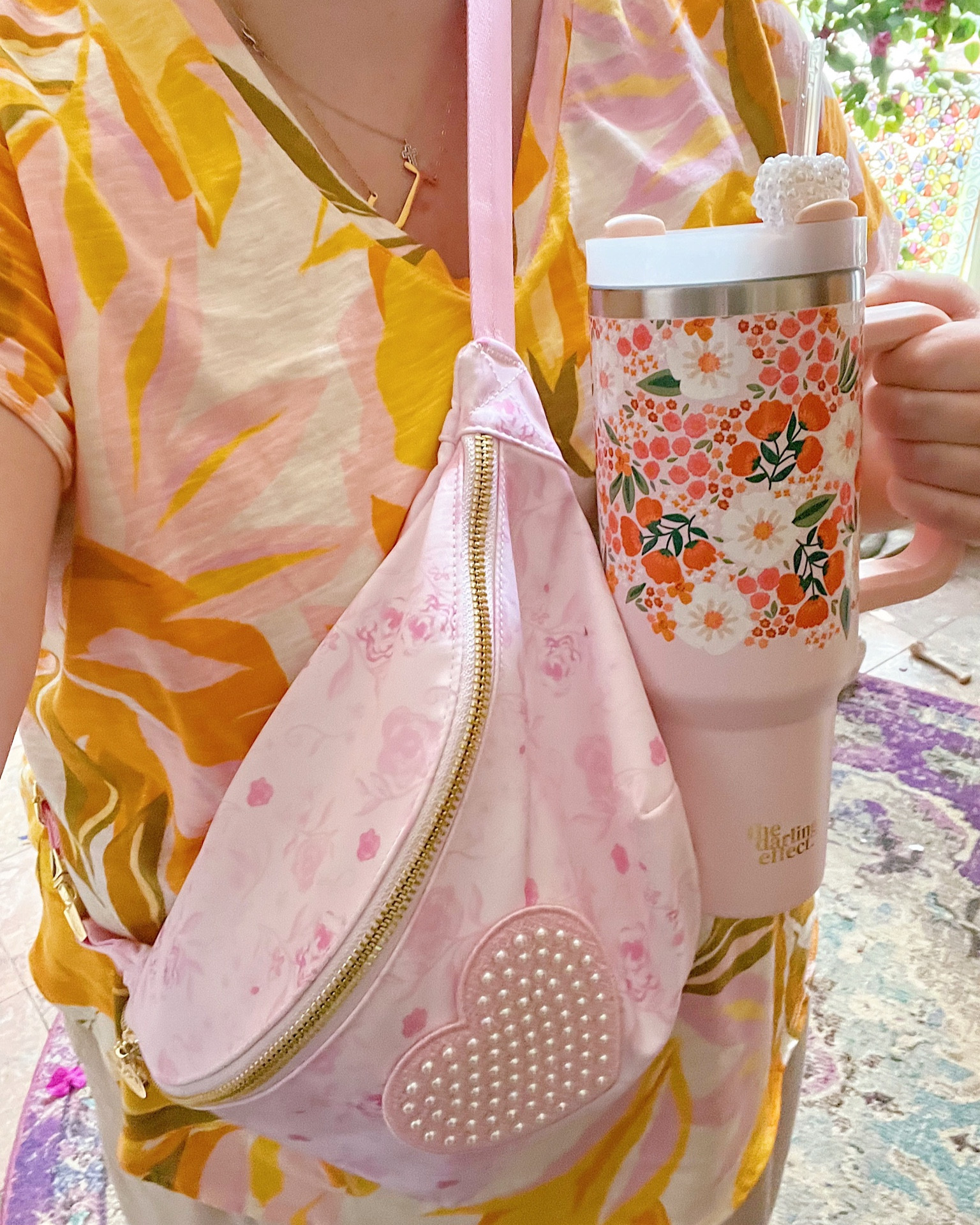 Jumbo floral fanny pack, 40 Oz floral tumbler with handle, big initial necklace 

#LTKSeasonal #LTKFind #LTKitbag