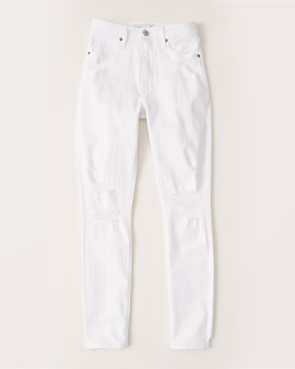 Ripped High Rise Super Skinny Jeans | Abercrombie & Fitch (US)
