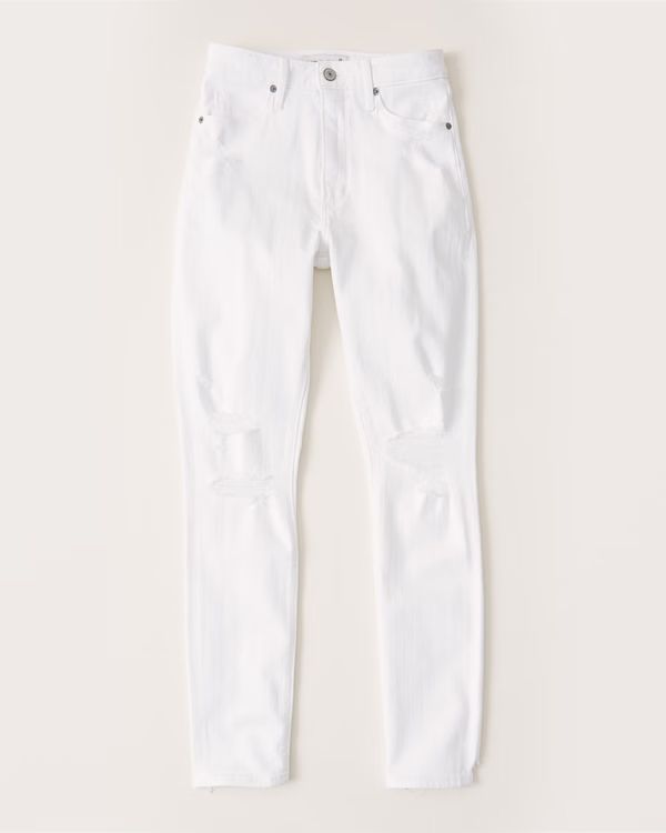 Ripped High Rise Super Skinny Jeans | Abercrombie & Fitch (US)