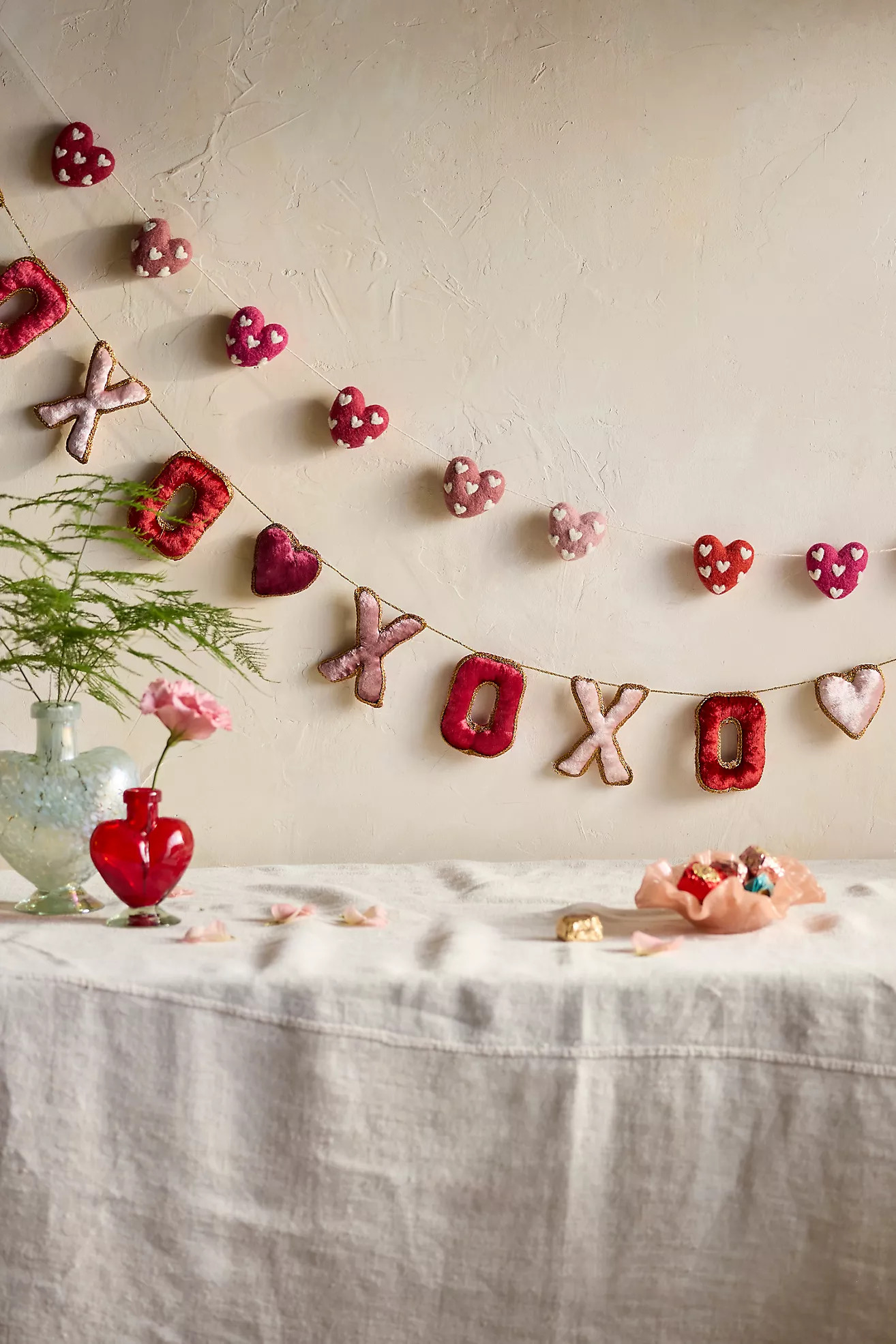 XOXO Velvet Garland | Anthropologie (US)