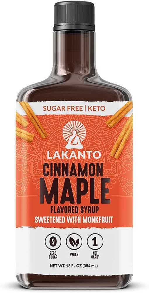 Lakanto Sugar Free Cinnamon Maple Syrup - Monk Fruit Sweetener, Keto Diet Friendly, Vegan, 1g Net... | Amazon (US)