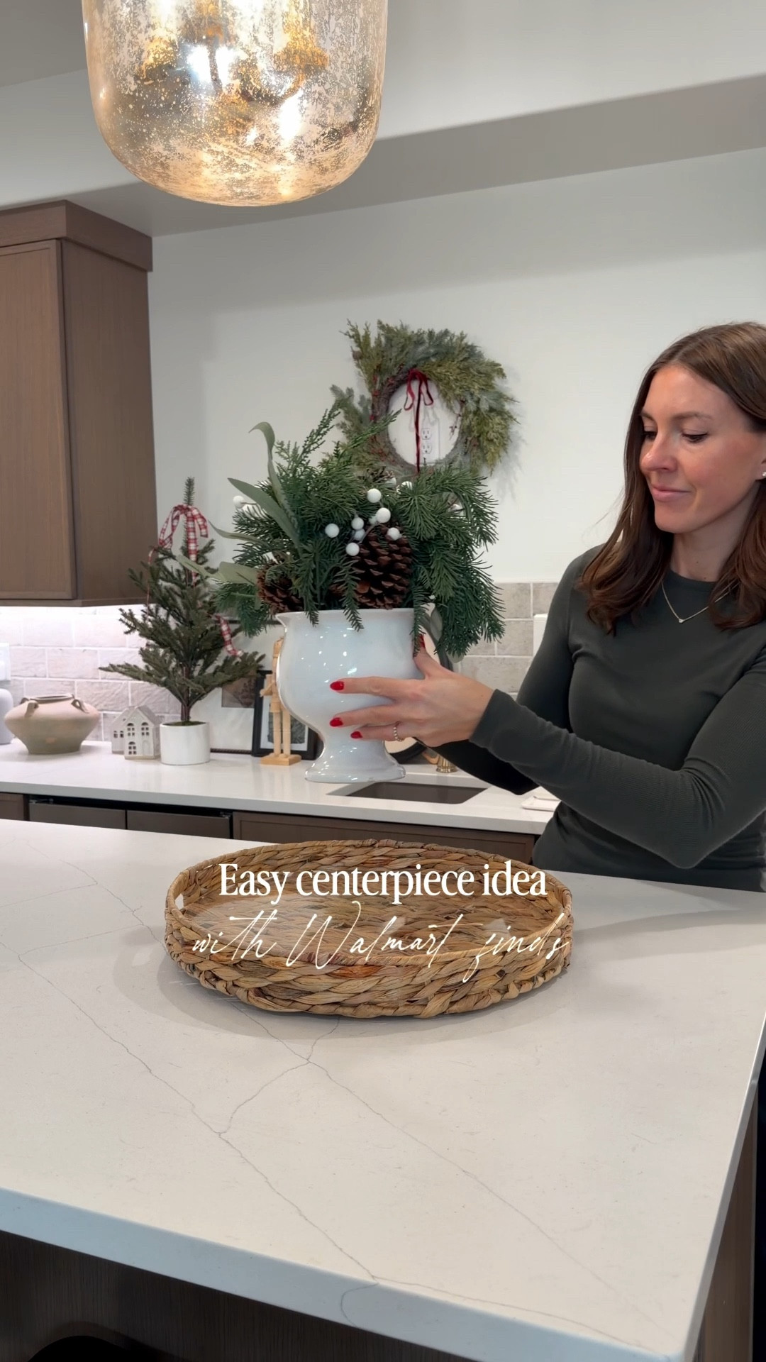 🌲🎅 It’s all from Walmart! Easy + affordable centerpiece idea for the holidays. How pretty is this greenery arrangement?

#walmart #walmartholiday #walmartunder50 #boujeeonabudget 

#LTKFindsUnder50 #LTKHome #LTKHoliday