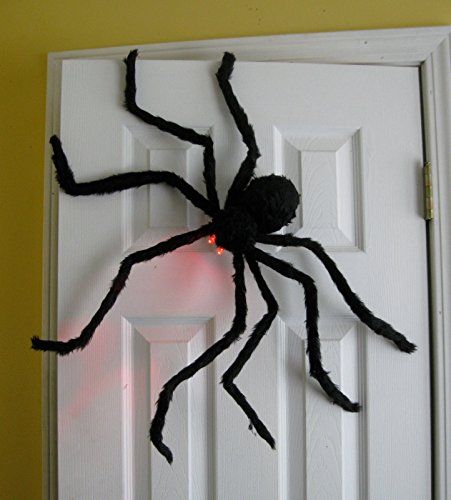 Prextex 4' Hairy Spider Halloween Decoration with Light Up LED Eyes - Walmart.com | Walmart (US)