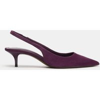 Zara - Suede Slingback Shoes - Purple - 6 - Woman | Zara US