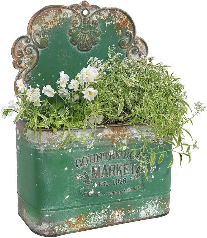 All Chic Metal Wall Planter Outdoor Wall Hanging Planter Rustic Wall Mount Planter Outdoor Wall P... | Amazon (US)