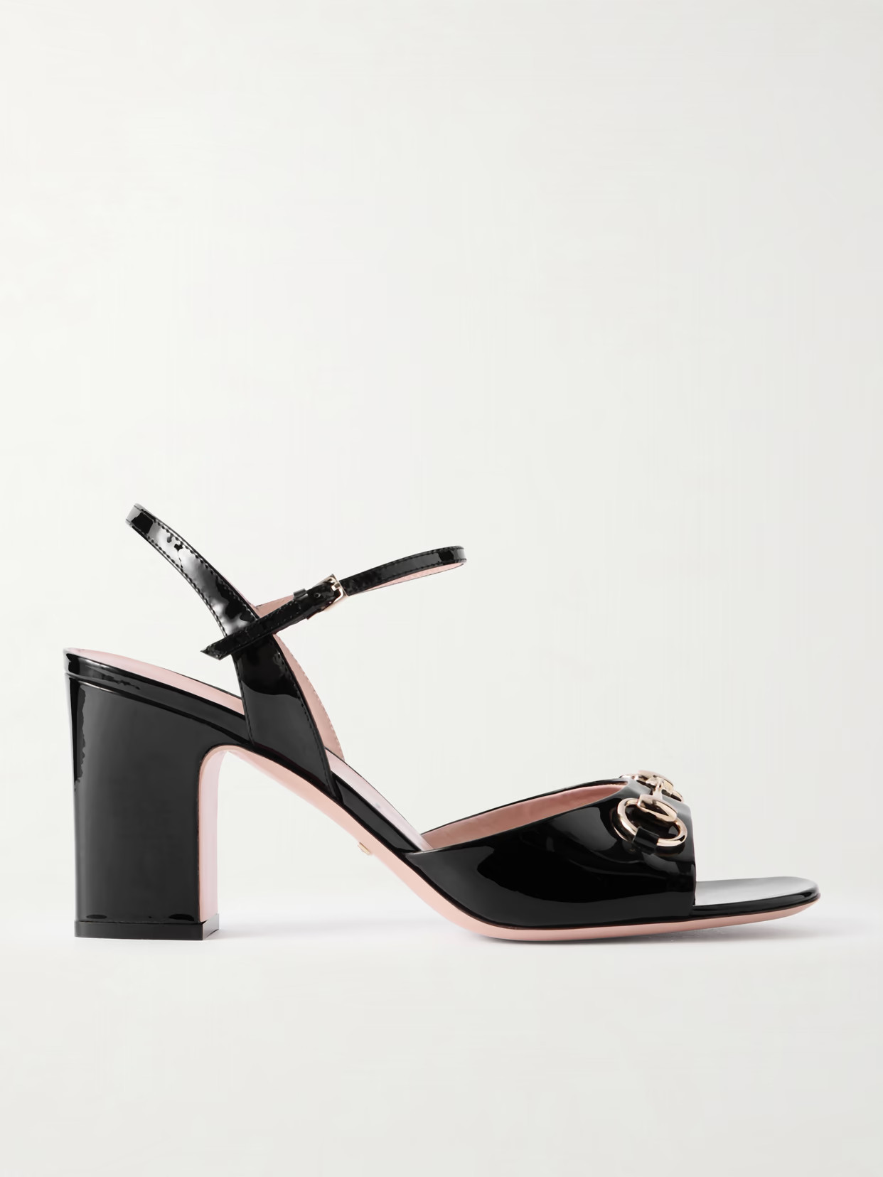 Gucci - Horsebit-embellished Patent-leather Sandals - Black | NET-A-PORTER (US)