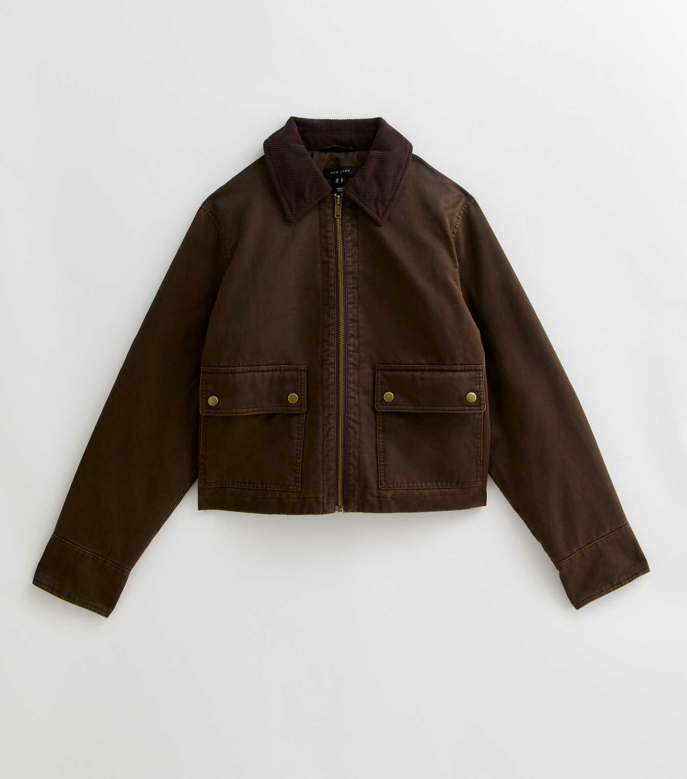 Brown Cropped Waxed Barn Jacket | New Look | New Look (UK)
