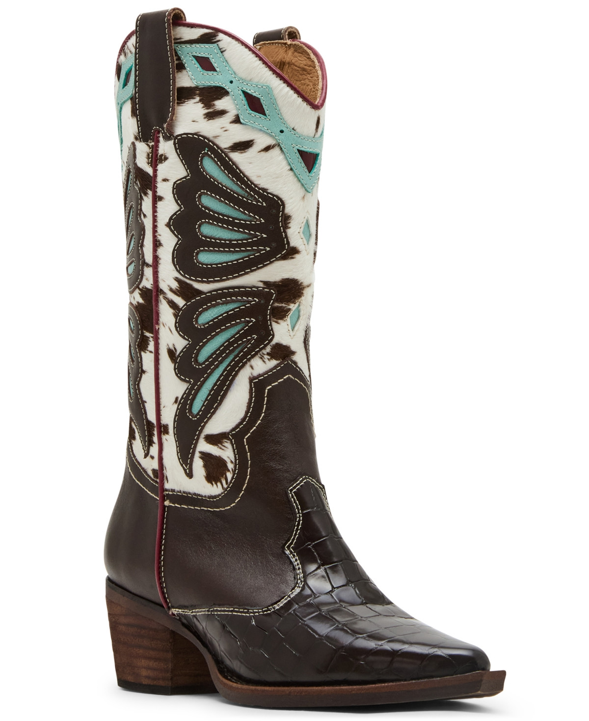 Steve Madden Women's Arroyo Western Cowboy Boots - Brown/Blue Multi | Macy's