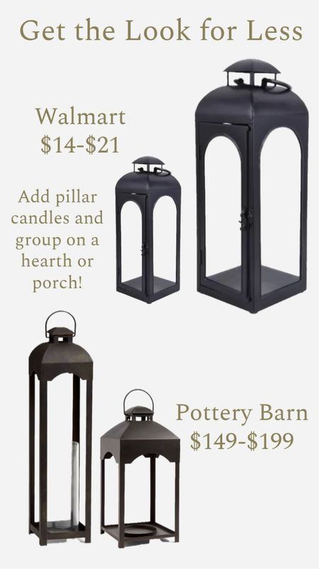 Get the Look for Less! These Pottery Barn lanterns are classic decor, and the Walmart version is so great! The Pottery Barn lanterns are on sale right now (almost half off!), so I’d grab those if you want a heavy duty product. The Walmart will give you such a similar look for a tenth of the price!!! Don’t forget to grab some pillar candles to place inside. These would look beautiful grouped on a hearth or on your front porch.
…………
home decor spring home decor home refresh spring refresh black lanterns metal lanterns pottery barn lanterns Walmart panthers home decor finds porch decor hearth decor mantel decor mantle decor cozy decor black metal lanterns outdoor lanterns indoor lanterns home decor under $20 home decor finds under $20 walmart home decor pottery barn dupes 

#LTKhome #LTKfamily #LTKSpringSale