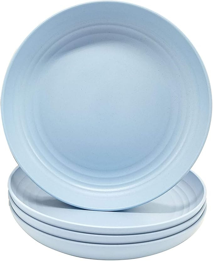 10 Inch Reusable Microwave Plate, Unbreakable Eco-friendly Wheat Straw Dishes, Dishwasher and Mic... | Amazon (US)