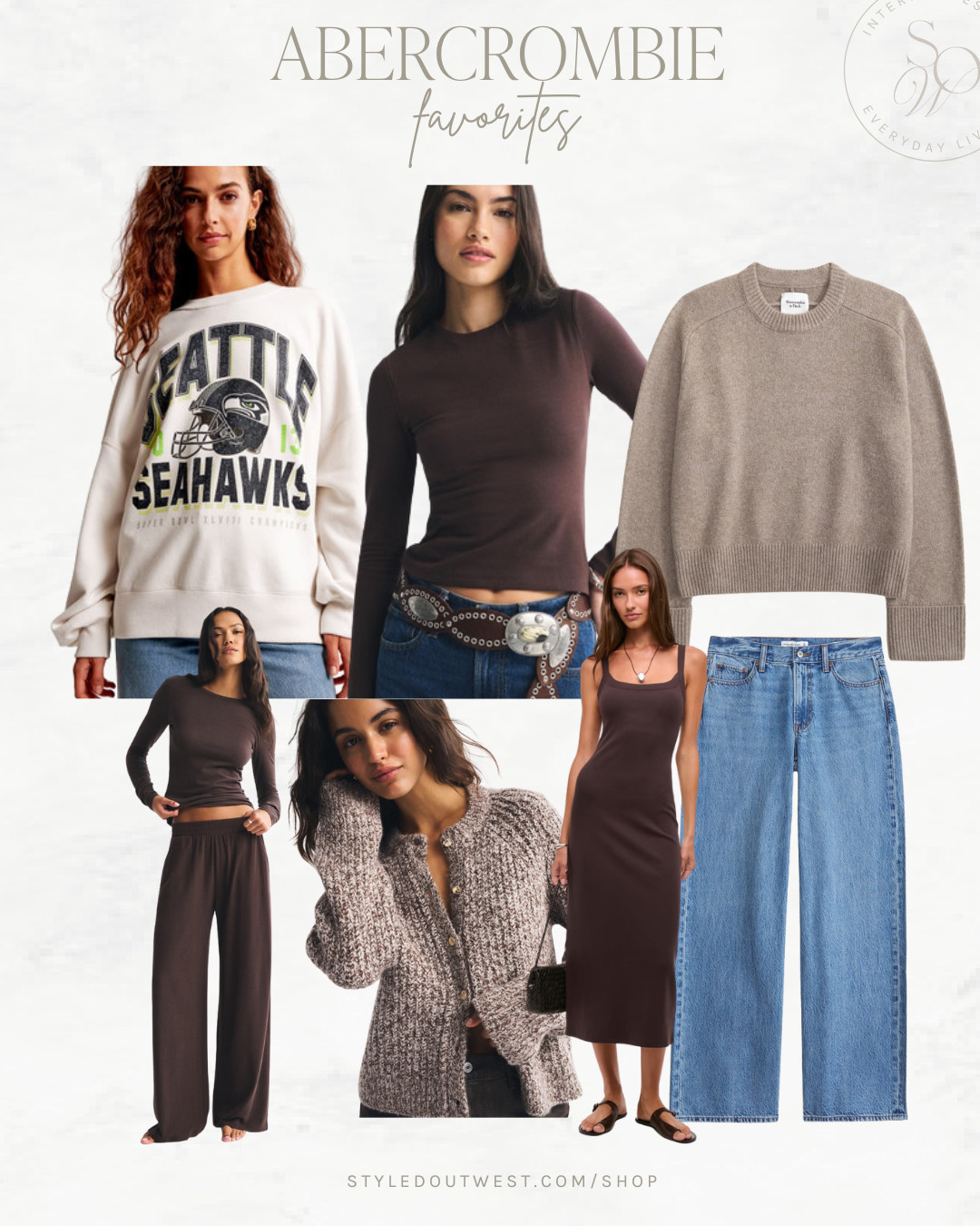 All my favorites from Abercrombie. Great basics for Fall/Winter including cozy loungewear, mid rise baggy jeans, crewneck sweater, cozy cardigans, NFL sweatshirts and more!  

 #LTKGiftGuide #LTKFindsUnder50 #LTKFindsUnder100