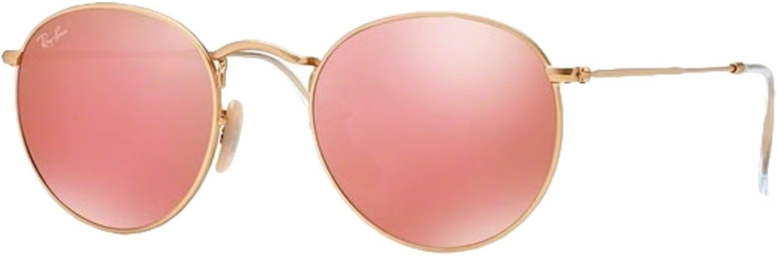 Ray-Ban Round Sunglasses RB3447 John Lennon (50 mm Gold Frame Pink Mirror Lens) Ê | Amazon (US)