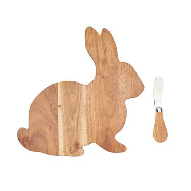 10" Spring Easter Bunny Rabbit Shape Smooth Acacia Wood 2-Piece Serving Charcuterie Platter Tray ... | Michaels Stores