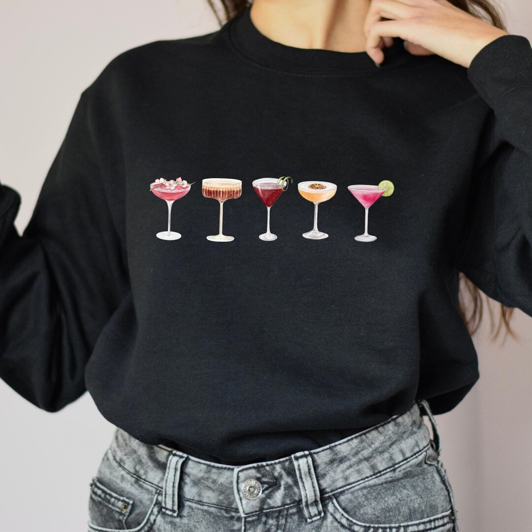 Espresso Martini Crewneck Sweatshirt, Martini Drink Sweatshirt, Womens Drinking Sweatshirt, Marti... | Etsy (US)