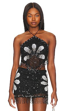 Tularosa Bellini Sequin Top in Black Burst from Revolve.com | Revolve Clothing (Global)