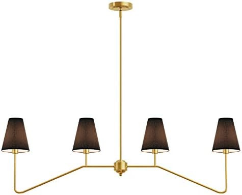 Electro bp;47"W 4-Light Linear Kitchen Island Lighting Fixture Classic Chandeliers Polished Gold ... | Amazon (US)