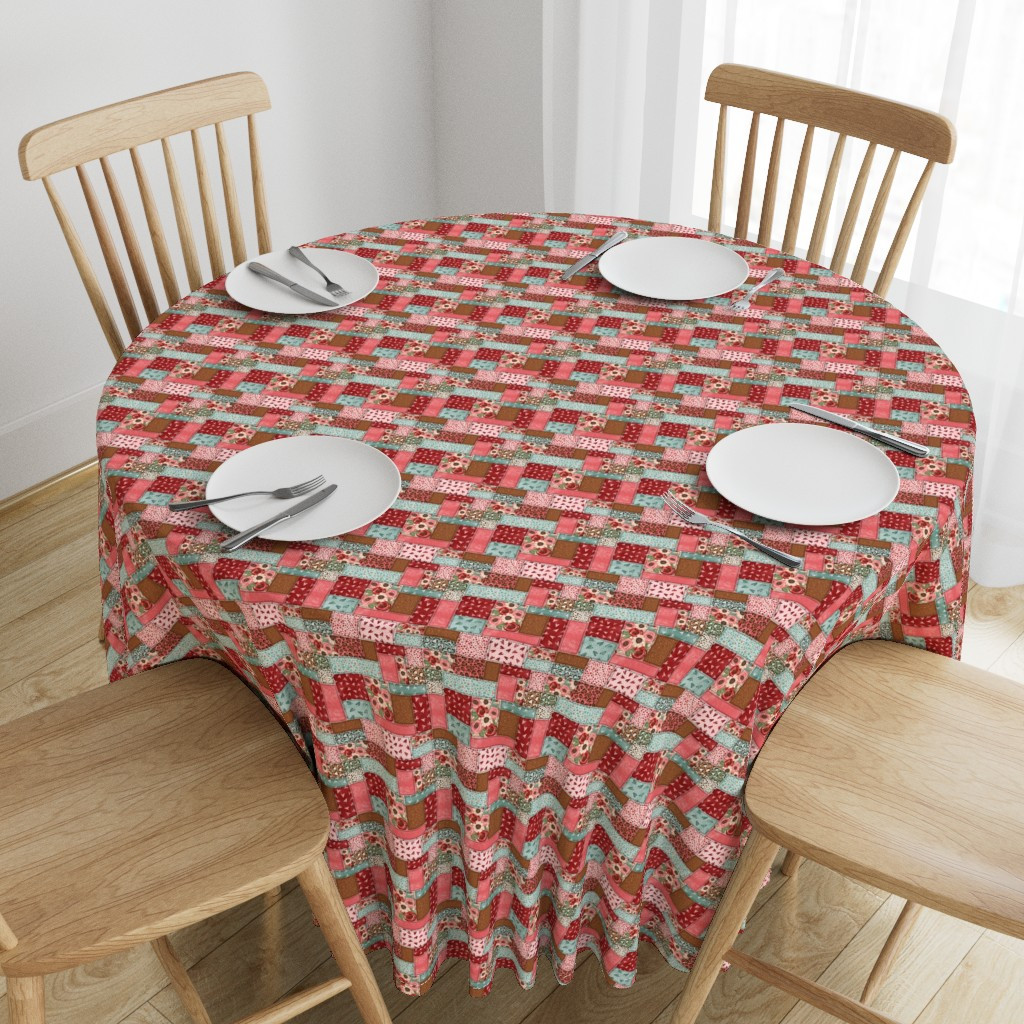 Tablecloth in Valentine Patchwork Quilt | Spoonflower