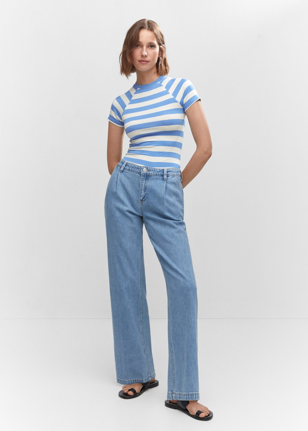 Striped print t-shirt -  Women | Mango USA | MANGO (US)