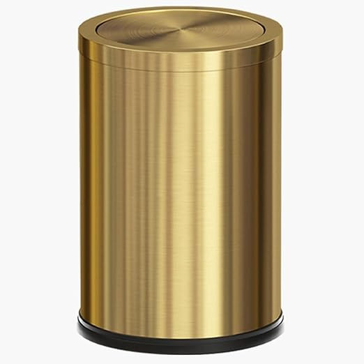 9L/2.4Gal Gold Trash Can,Brass Bathroom Garbae Can with Flipping Lid,Small Brass Garbage Can for ... | Amazon (US)