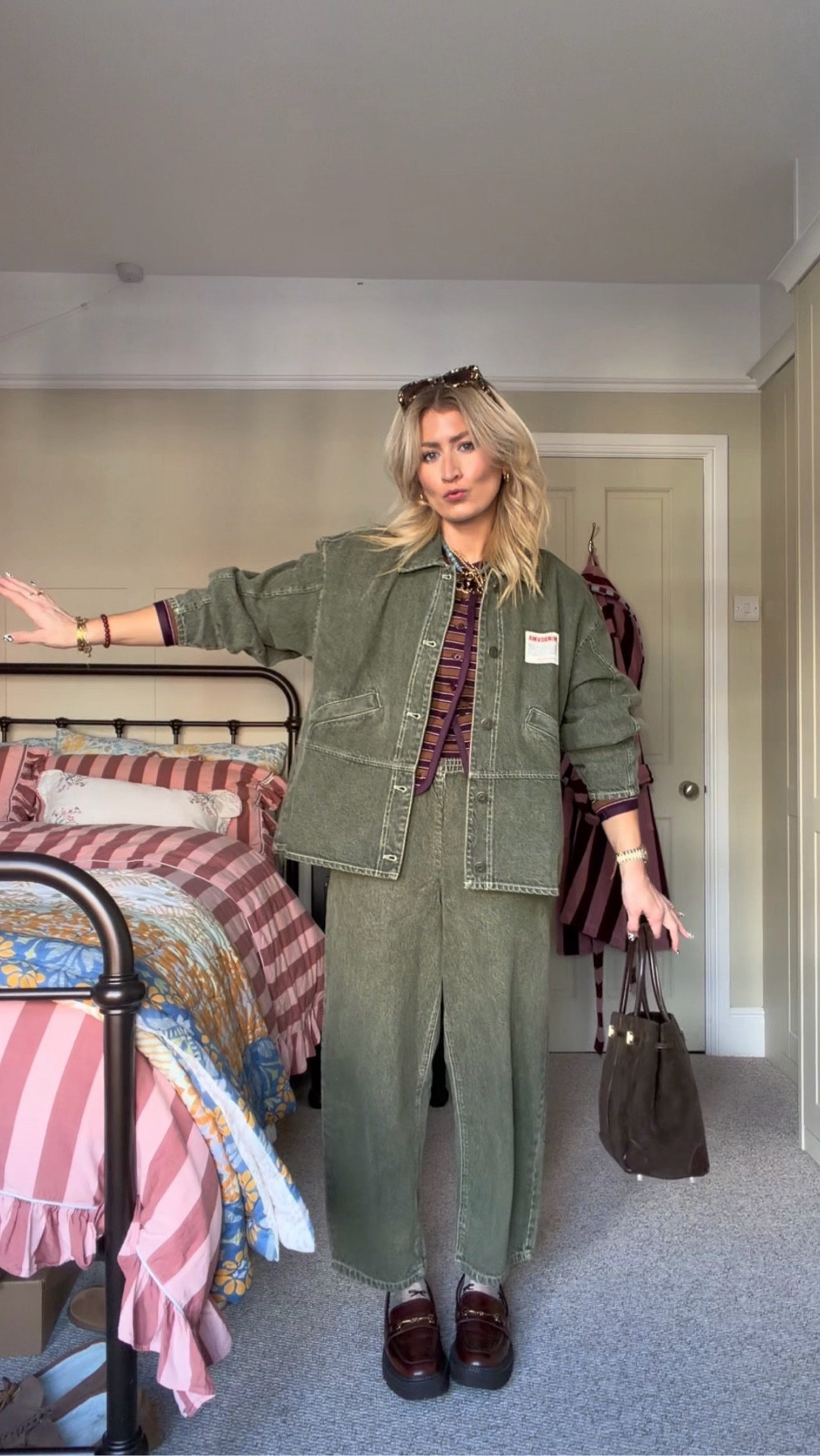 Autumn outfit details:

Khaki set - American Vintage, size small
Cami & cardigan set - Amazon, size small
Bag - Verafied
Loafers - Sam Edelman via The Outnet
Sunnies - Jimmy Fairly
Blue beads - House of Colette
Gold jewellery - Mikaela Lyons, Olive & Frank, Rachel Jackson

#LTKuk #LTKstyletip #LTKautumn