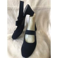 Women's Dress Shoes Black Fabric With Patent Leather Side Panel Design Detail | Etsy (US)