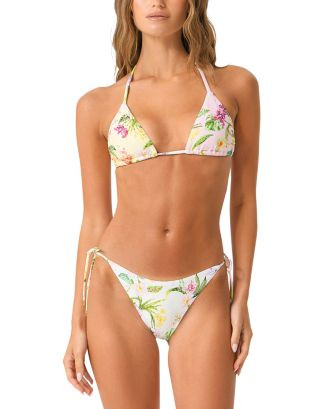 PQ Swim Embroidered Triangle Bikini Top &  Side Tie Bikini Bottom | Bloomingdale's Women | Bloomingdale's (AU)