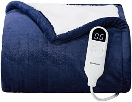 Bedsure Heated Blanket Electric Blanket - Soft Fleece Electric Throw, 6 Heat Settings Heating Bla... | Amazon (US)