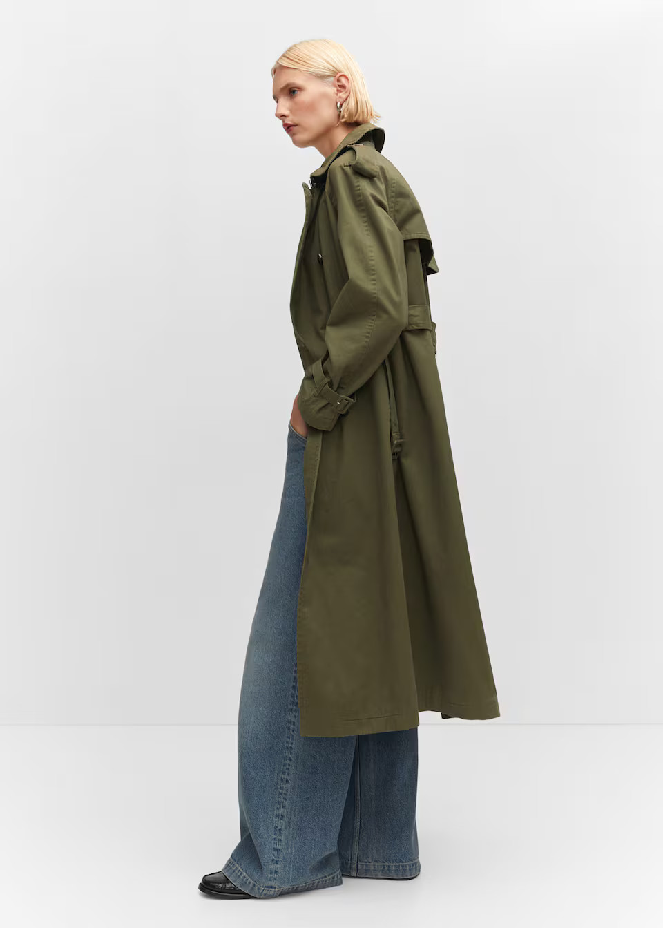 Cotton lapel trench -  Women | Mango USA | MANGO (US)