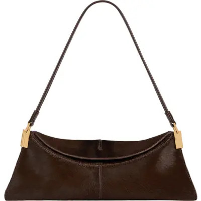 Balmain 64-83 Small Bag in Pony-Effect Leather in Dark Brown at Nordstrom | Nordstrom