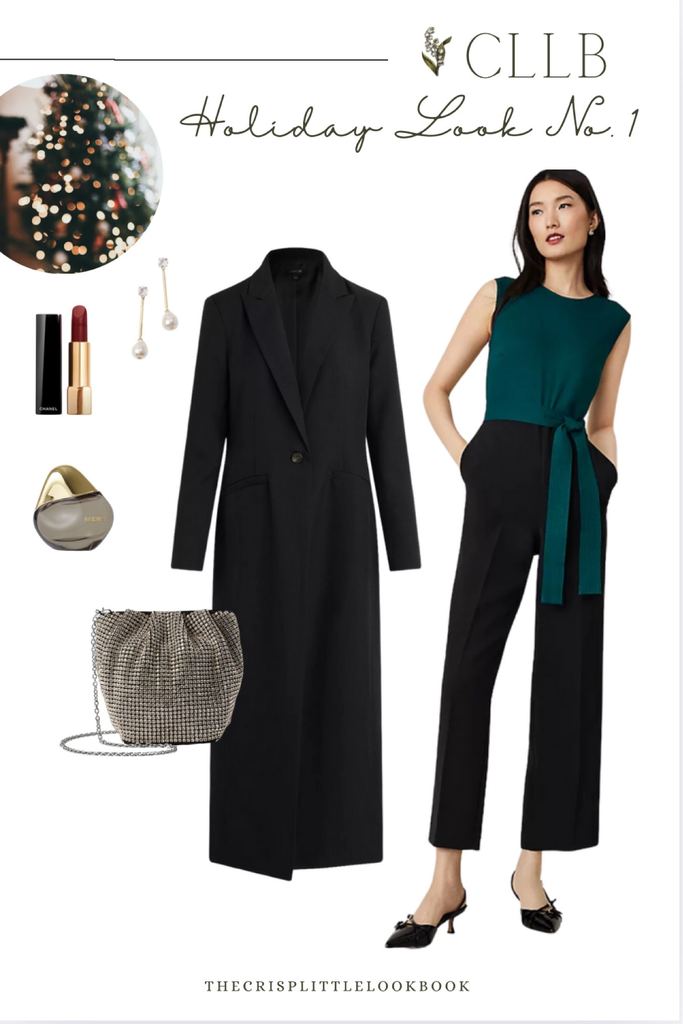 Holiday Outfit — Look No. 1 … classic, elegant, sophisticated jumpsuit, black coat, and metallic accents ✨ 

#LTKHoliday #LTKSaleAlert #LTKCyberWeek