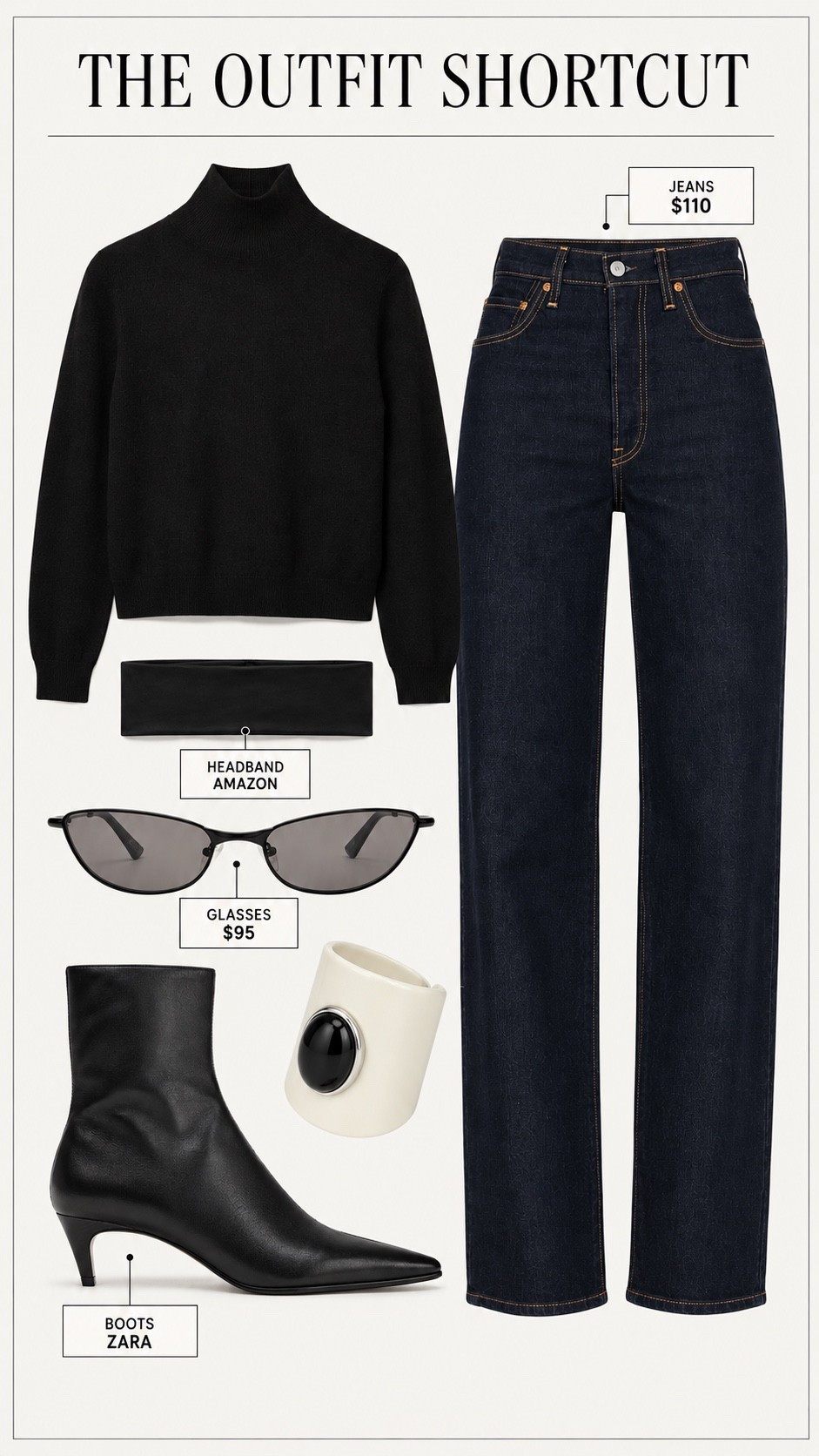 I love this outfit. It’s so classic. I would tuck in the sweater and where the headband hiding most of my ears ￼