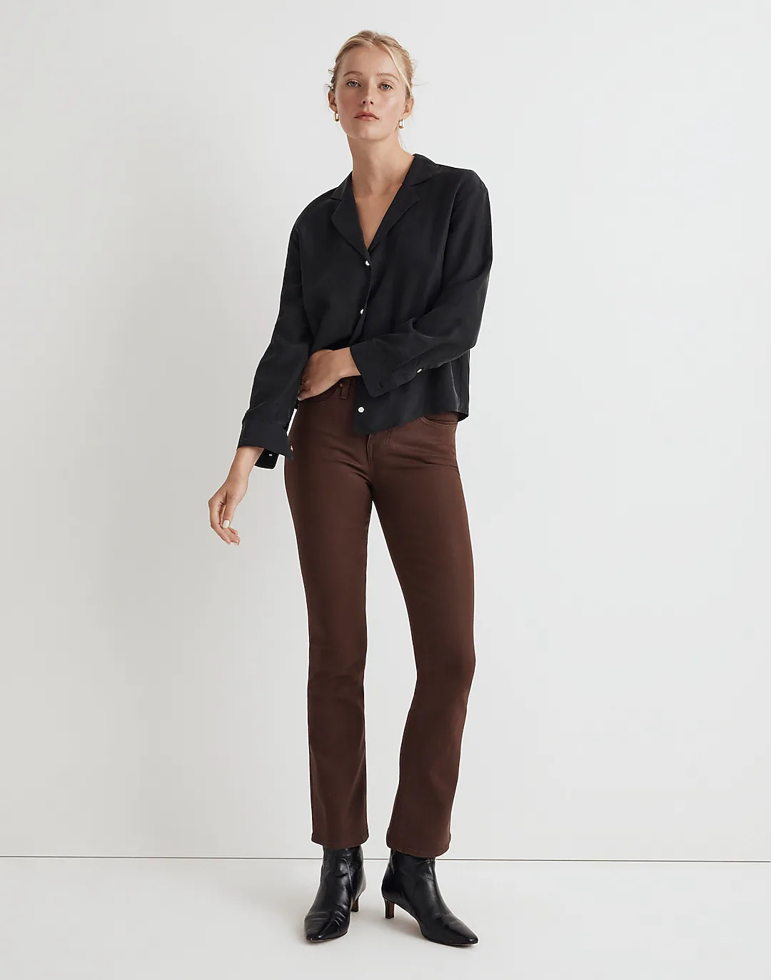 Kick Out Crop Jeans in True Black Wash: Coated Edition | Madewell