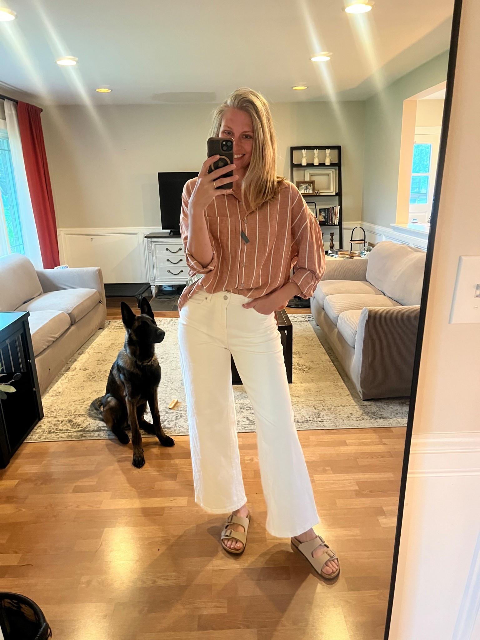 Just WOW. This linen top is plus size OX and the jeans are a 4, I recommend sizing down in them if you are between sizes. Sized up a half size in these Birk lookalikes  

#LTKmomlife #LTKOver40 #LTKTall