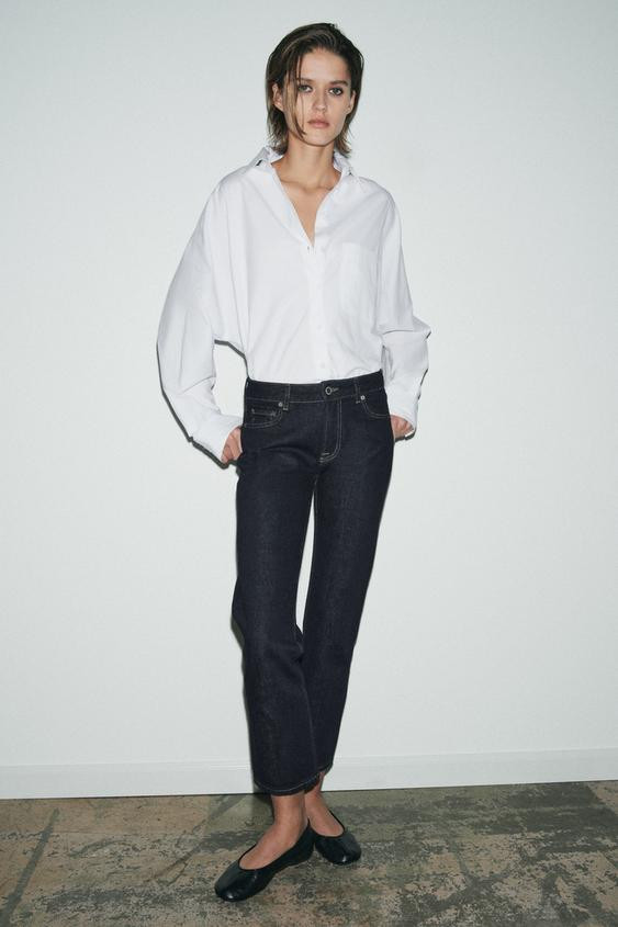 ZW COLLECTION CIGARETTE MID-WAIST JEANS | Zara UK