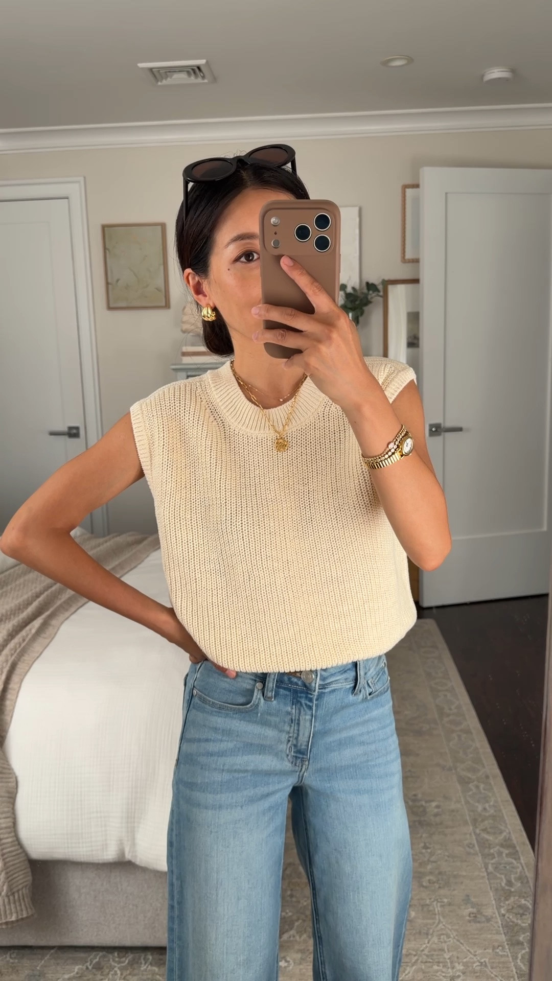 Size info below! • Cotton linen sweater tank XS, relaxed fit, also comes in crewneck long sleeve version 
• Bella stretch wide leg jeans size 24 Short in Frosted Blue - note the shortest inseam has changed and now measures 28", mid high rise, length shrinks a little in the machine dryer 

Summer sweater, petite friendly jeans, easy mom outfits

#LTKPetite #LTKmomlife #LTKSeasonal