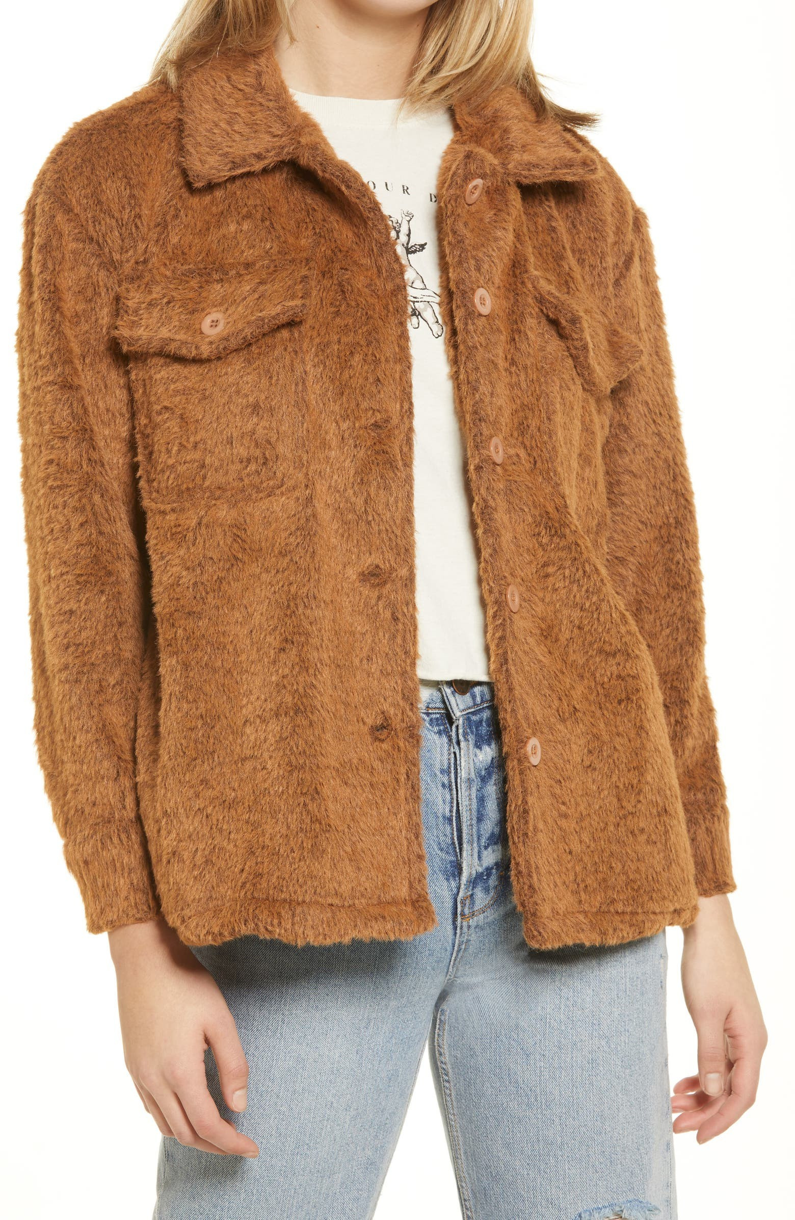 Fuzzy Shirt Jacket | Nordstrom