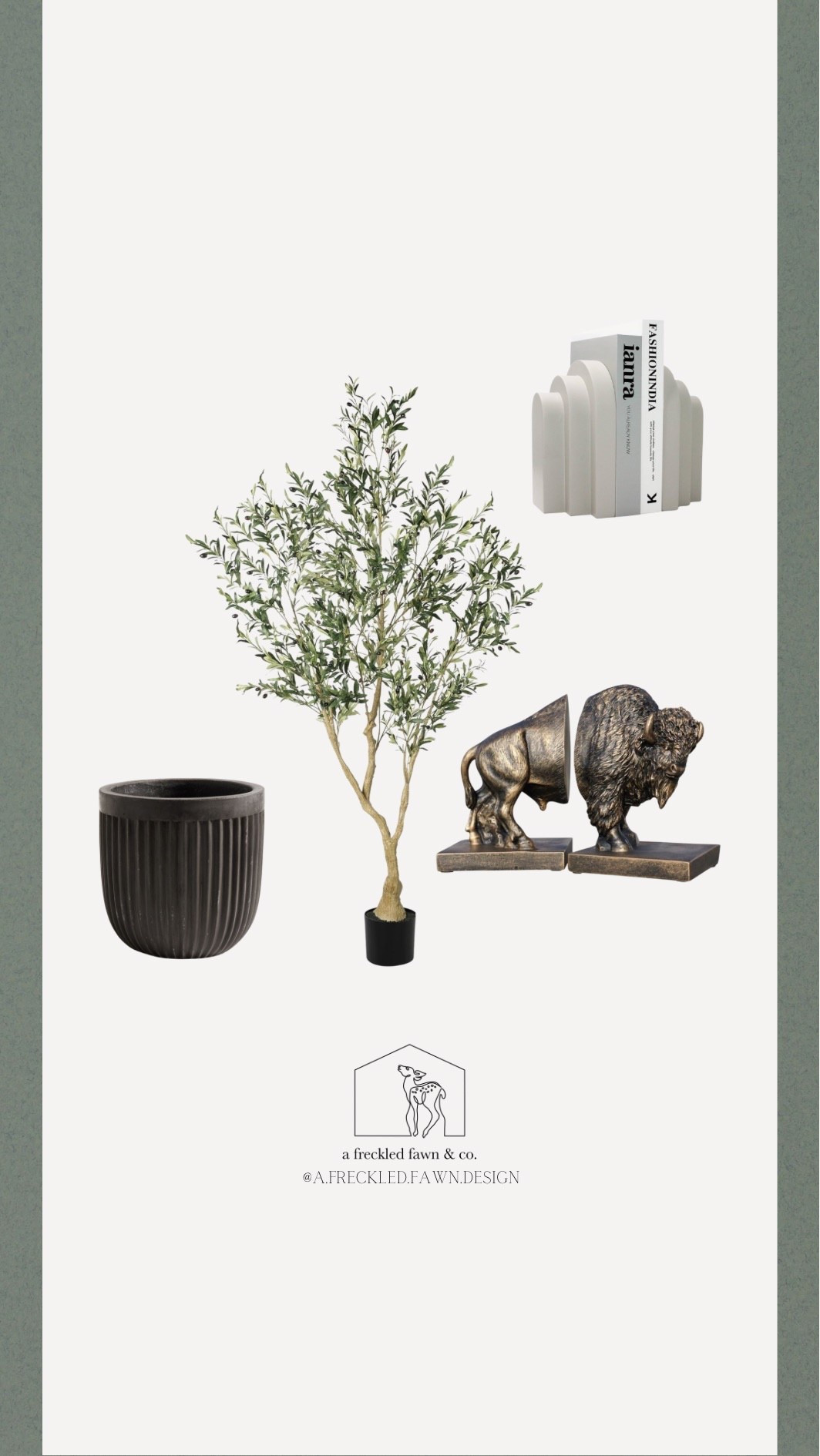 Faux olive tree, fluted planter, buffalo book ends, stone book ends

#LTKFindsUnder100 #LTKSaleAlert #LTKHome