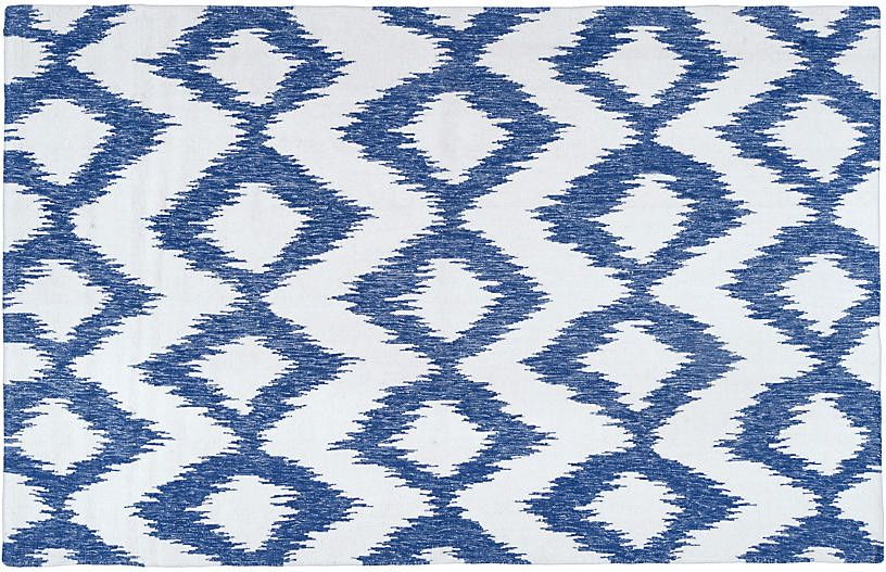 Kendall Flat-Weave Rug, Navy | One Kings Lane