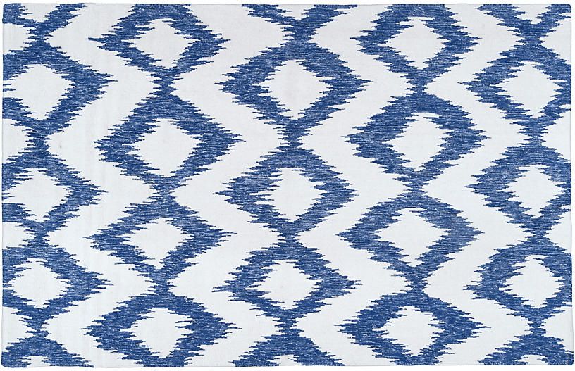 Kendall Flat-Weave Rug, Navy | One Kings Lane
