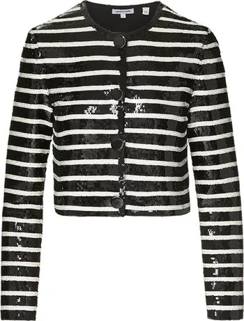 Veronica Beard Mickey Sequin Stripe Stretch Cotton Jacket | Nordstromrack | Nordstrom Rack