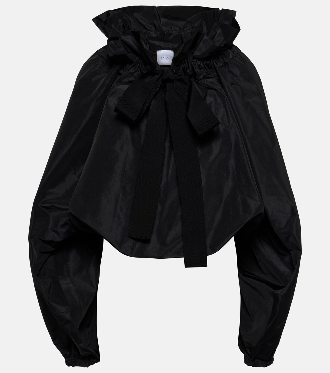 Ruffled off-shoulder faille crop top | Mytheresa (US/CA)