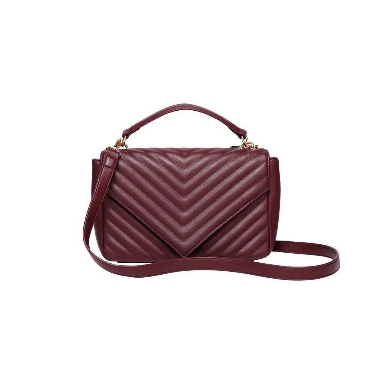 Daisy Rose Women's Quilted Top Handle Shoulder Cross body bag for Women - PU Vegan Leather - Burg... | Walmart (US)