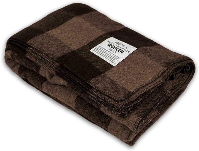 Minus33 White Mountain Woolen Camp Blanket Brown and Tan Plaid 80 in Length X 62 in Width Twin | Amazon (US)