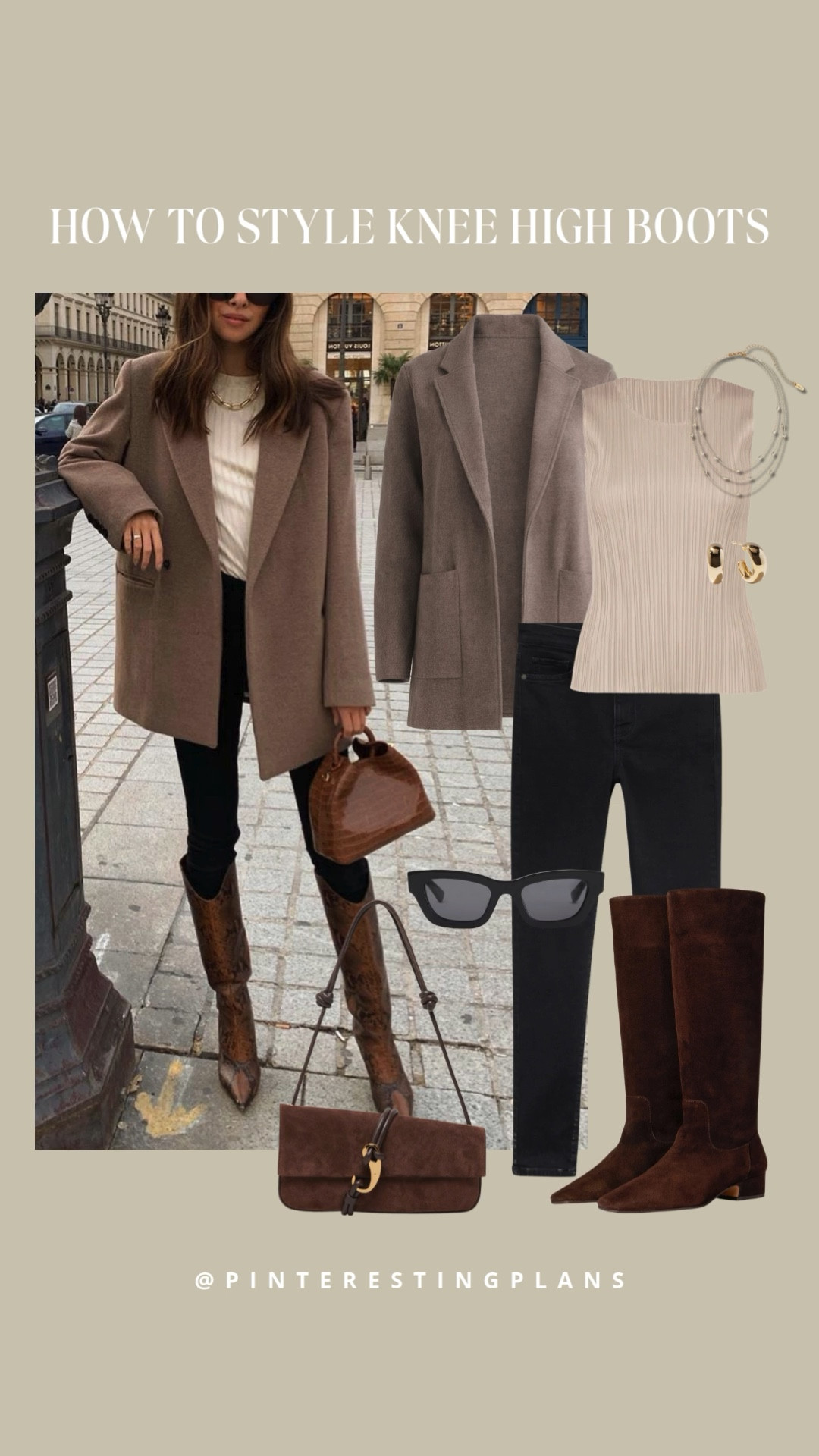 Chocolate brown suede knee high boots winter outfit idea

#LTKOver40 #LTKSaleAlert #LTKootd