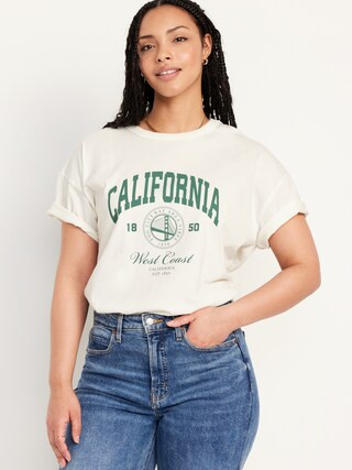 Oversized EveryWear Graphic Tunic T-Shirt | Old Navy (US)