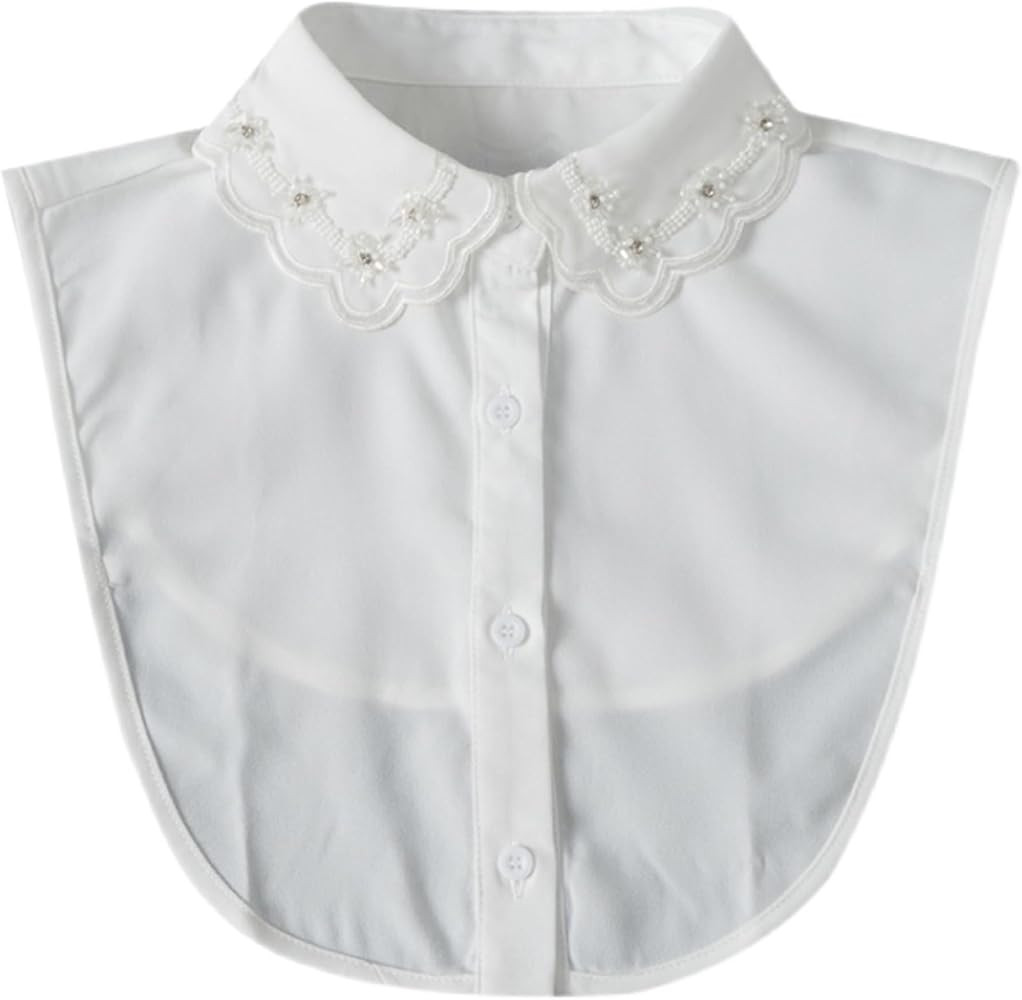 NIDMIDO Elegant Pearl Detachable Fake Collar Half Shirt Blouse Dickey Collar Faux False Collar El... | Amazon (US)